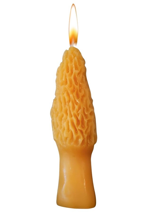 Candlestock Handmade Morel Mushroom Beeswax Candle, 100% Pure USA Beeswax, 1.75 X 5 Inches, Natural Cotton Wick - Image 1
